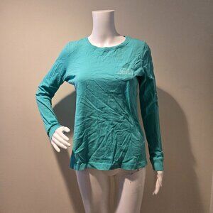 Vineyard Vines Long Sleeve Vintage Whale Pocket T-Shirt Teal S